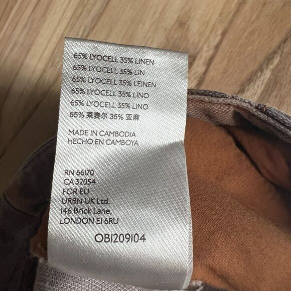 Anthropologie Pant Womens 8 Tamarind Toruser Animal Print Boho Linen Blend - Picture 8 of 9